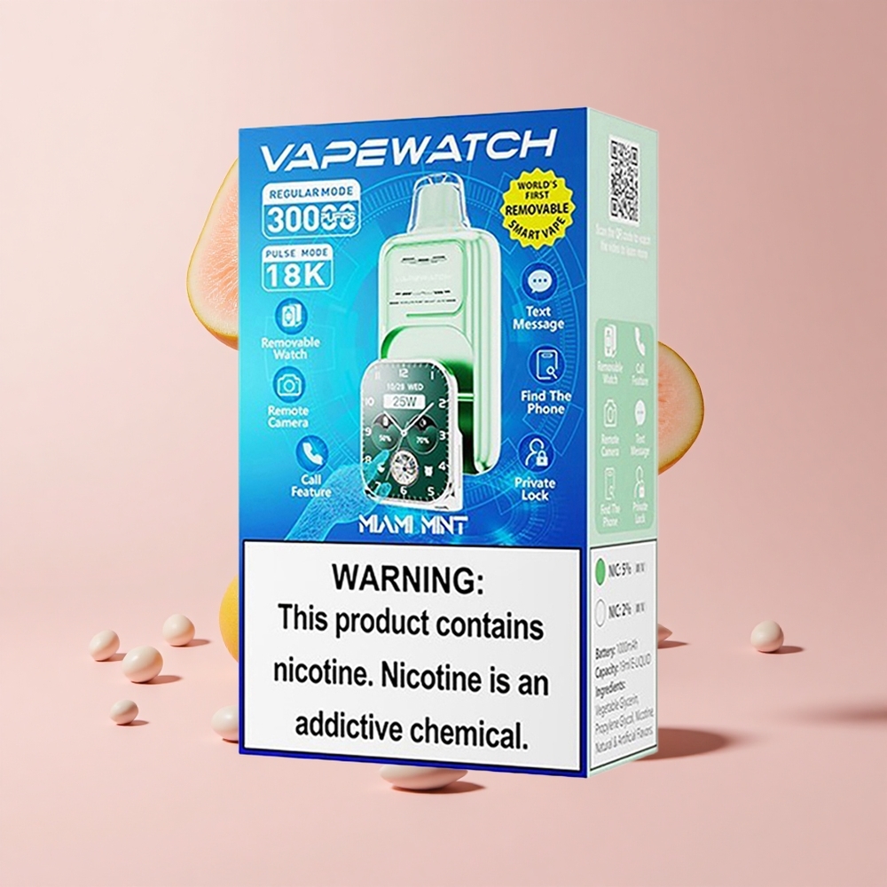 Miami Mint JNR VapeWatch 30000 Puffs Dual Mesh 19mL 5% Nicotine
