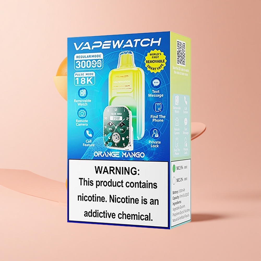 Orange Mango JNR VapeWatch 30000 Puffs 19mL 5% Nicotine Dual Mesh