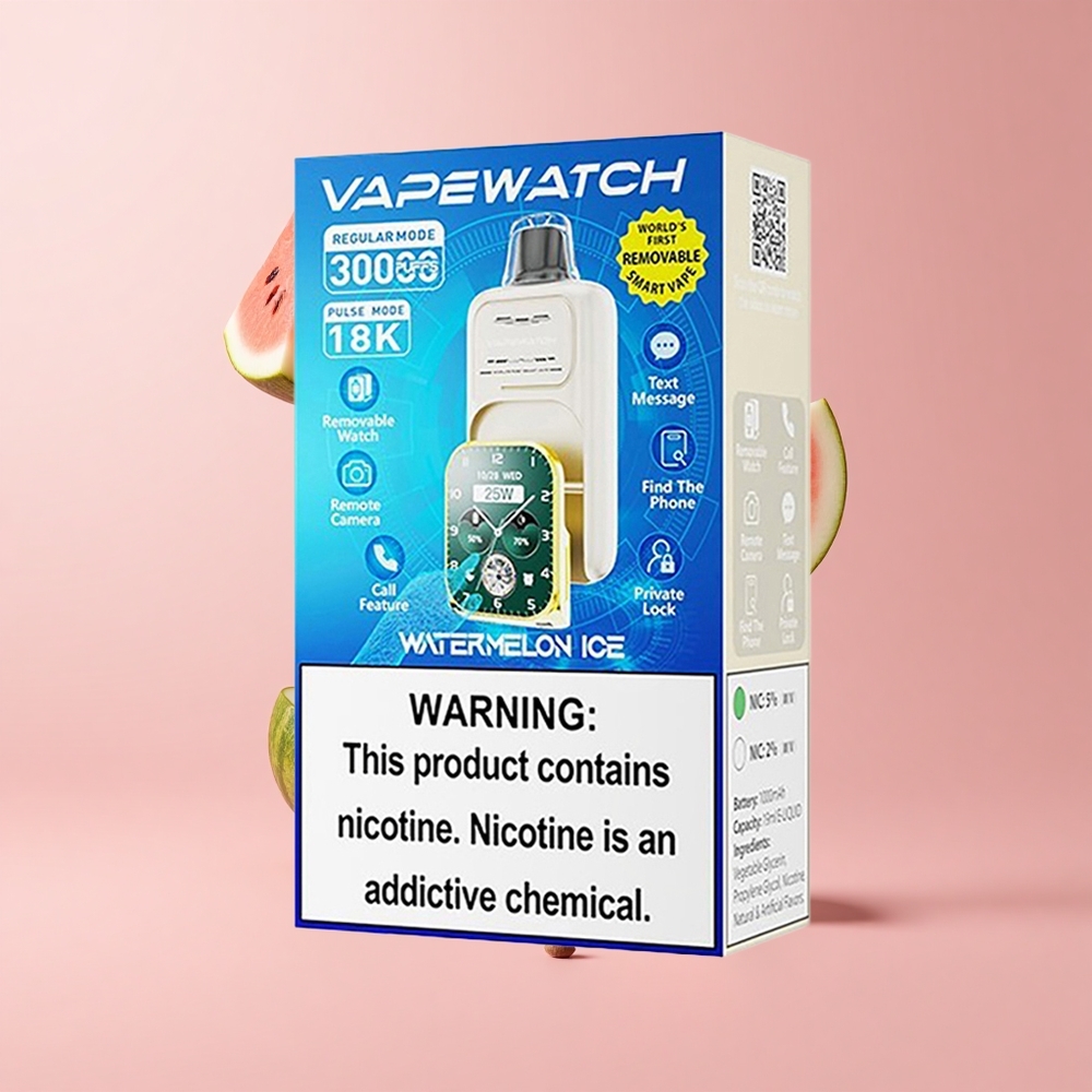 Watermelon Ice JNR VapeWatch 30000 Puffs 19mL Dual Mesh 5% Nicotine