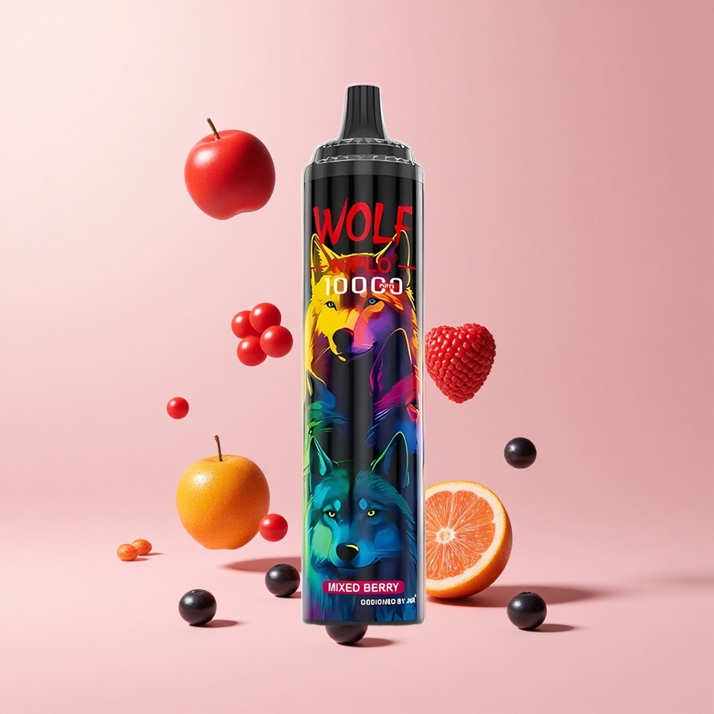 Mixed Berry JNR Wolf Niplo 10000 Puffs 20ml 0%,2%,5% Nicotine Mesh