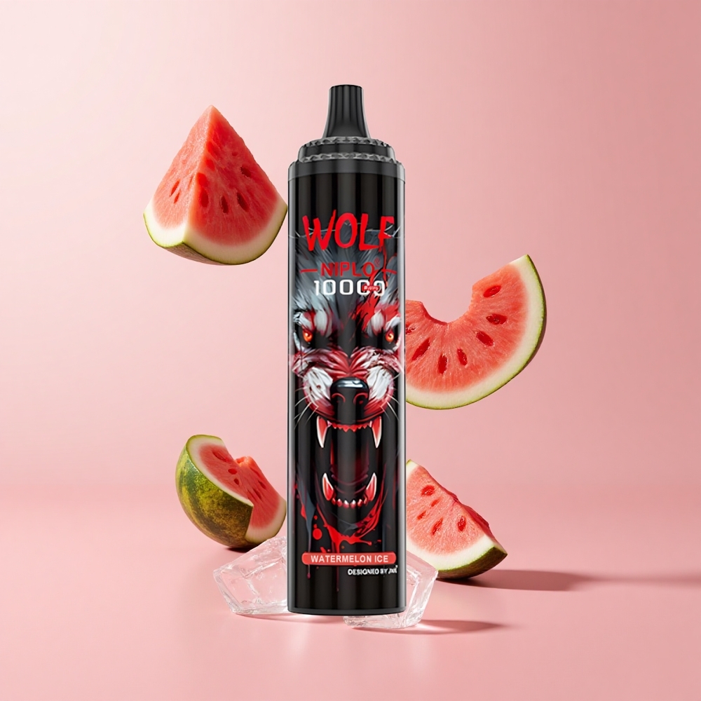 Watermelon Ice JNR Wolf Niplo 10000 Puffs 20ml 0%,2%,5% Nicotine Type-C